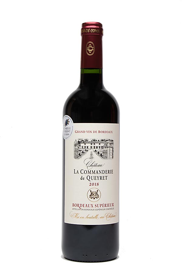 Bild von Château La Commanderie de Queyret Bordeaux Supérieur AC, 2021 aus Frankreich im Weinkeller Berlin